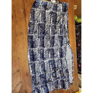 Nwt $89 Michael Kors Side Split Maxi Skirt Navy Blue 1X